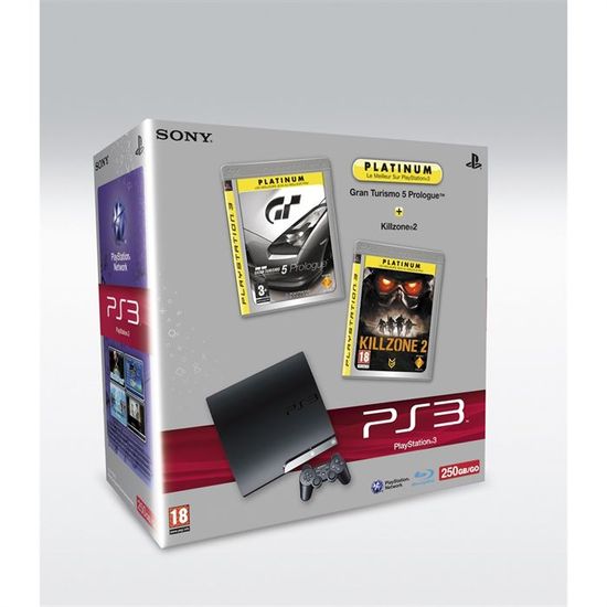 Pack Complet Sony PS3 Ultra Slim 12GB – Noir – Avec Manette, Câbles Et Notice (PAL)