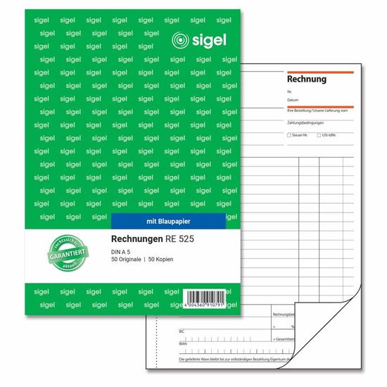 SIGEL SD132 Factures Numérotées En Continu A5 - 3x50 Feuilles Autocopiant Avec Perforation