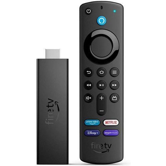 Smart TV Box amazon Fire TV Stick 4K Max Dongle Ultra HD, 8 Go avec WiFi, Bluetooth et assistant vocal, connexion HDMI,