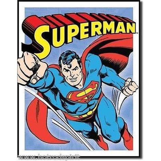 Plaque Publicitaire Superman En Plein Vol Super Hero Tole Deco Loft Xl1402 Cdiscount Maison