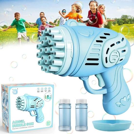 Pistolet à Bulles De Noël – 10 Trous, 5000 Bulles/min – LED, étanche Anti-fuite – Jeu Extérieur – 3 Ans+