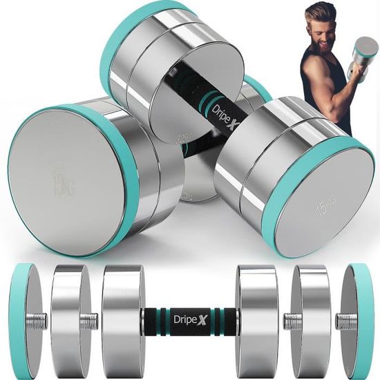Lot D'Haltères Courts VirtuFit 7 Kg Avec Support - 6 Pièces Pour Fitness à Domicile
