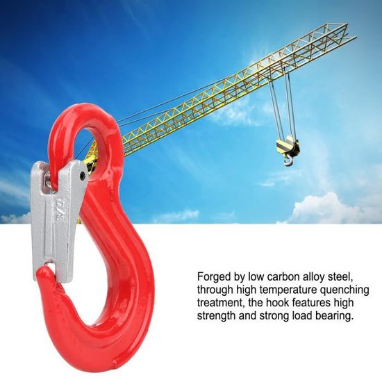 Crochet De Levage En Acier Allié 2 Tonnes - Pour Grue, Palan - Verrouillage Sécurité, Pivotant, Usage Industriel