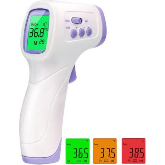 Thermomètre Frontal Adulte IDOIT Thermometre Infrarouge avec Alerte Fièvre  2 en 1 Thermometre sans contact frontal avec Fonct