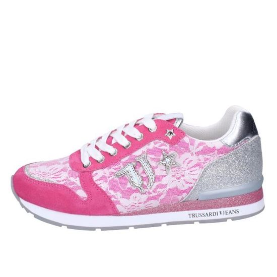 TRUSSARDI JEANS Baskets Femme Rose Cuir BG210 Rose Cdiscount Chaussures