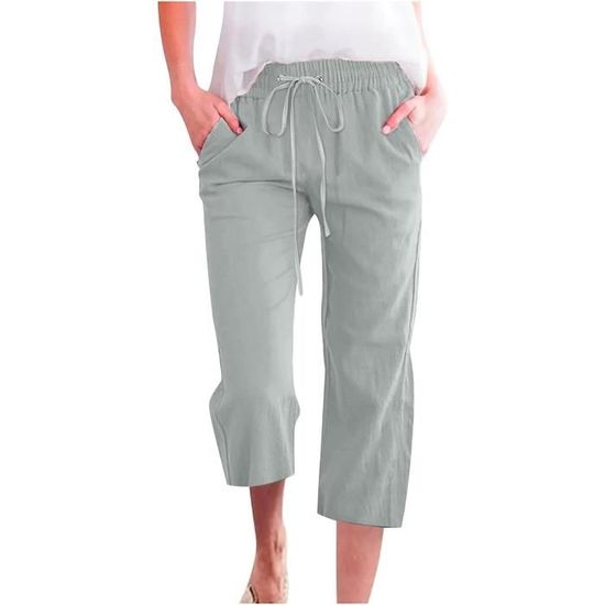 OLIPHEE Pantalon Lin Femme Boutons Latéraux Pantalon Fluide Femme Taille Elastique Pants Fluide Droit Avec Poches Pants Dcontract Lger Bleu Marine Xxl  Baef87c3 Cfc9 5334 931a 89d181d1af04