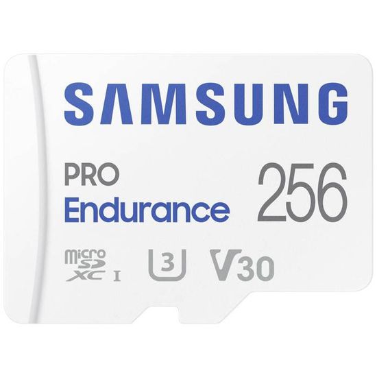 Carte microSDXC Samsung PRO Endurance 256 GB Class 10, UHSClass 3, v30