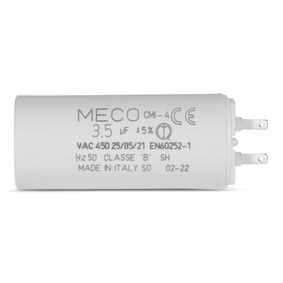 Condensateur 3.5 µF Spécial Volet Roulant Bubendorff - 2 Fils + Connecteur - Réparation Moteur Durable 450V Fond Plat
