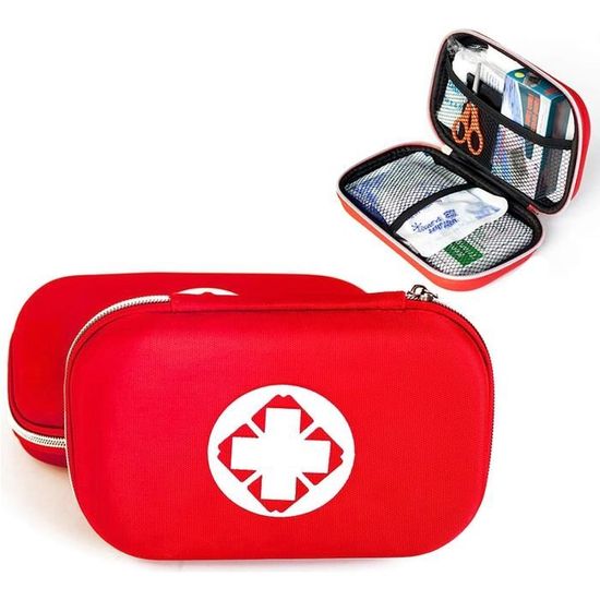 Mini Trousse De Premiers Secours - Vert - Contient Pansements, Compresses, Ciseaux, Gants... - Pour Voiture Ou Sac