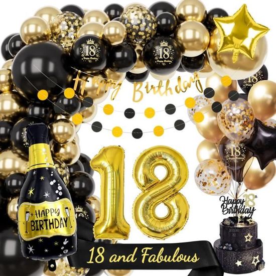 Lot De 12 Photophores Déco Table 18 Ans - Décoration Anniversaire, Happy Birthday - Pour Bougies Chauffe-Plat