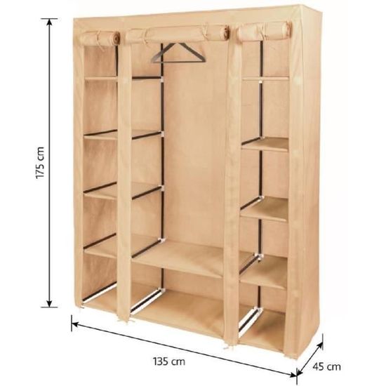 Artmoon Montreal Triple Armoire de Rangement Pliable Penderie