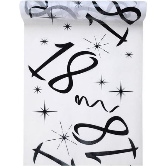 Chemin De Table Anniversaire 18 Ans MAELSA - Organza Argent 5m - 500x28cm