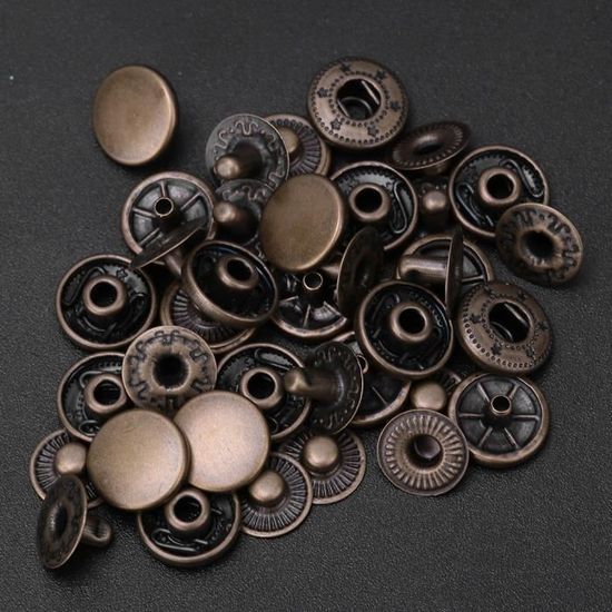 Bouton Pression MSDADA-Set De 37 Pcs Boutons Pression En Métal, Boutons Sac Outil
