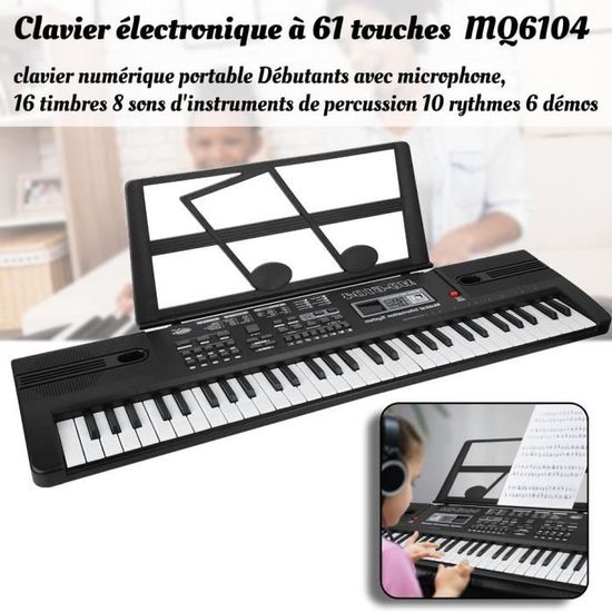 Basics Clavier De Piano Numérique Portable 61 Touches Haut-parleurs Et Chansons Intégrés