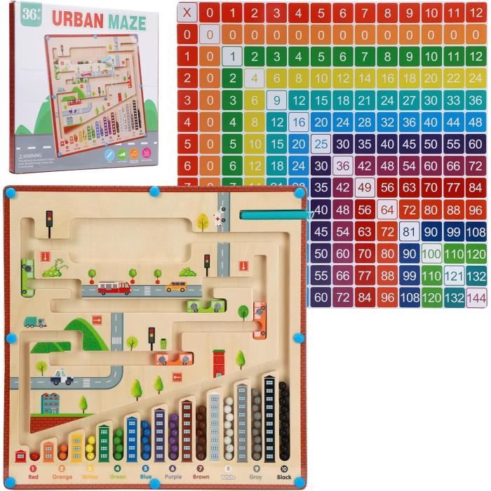 Labyrinthe Magnetique, Jeux Montessori 2 3 4 5 Ans En Bois Pour