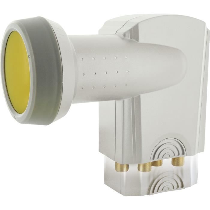 LNB Twin Monobloc Schwaiger - Pour Parabole - 2 Sorties - Résistant à La Chaleur - Gris