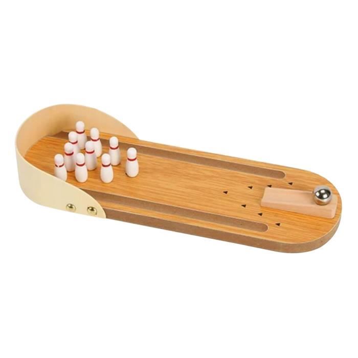 Mini boule de bowling en bois pour enfants,jeu de roulement de bureau