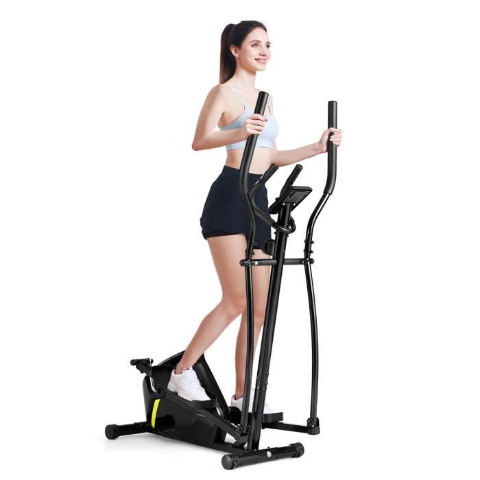 DREAMADE Vélo Elliptique Portable, Elliptique à volant, 8 Niveaux de Résistance Magnétique Réglable, charge 100kg, noir