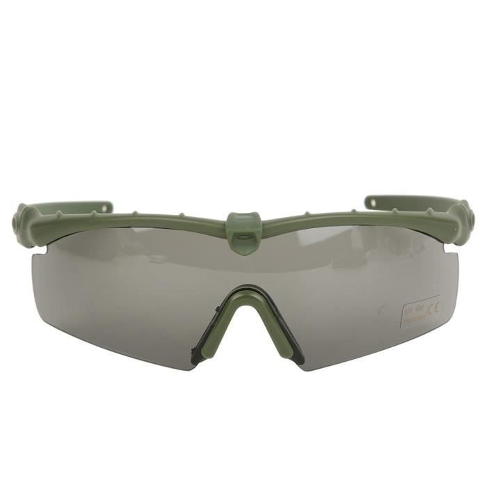 Lunettes militaires coupe-vent et anti-sable Lunettes tactiques Protection anti-choc pour les yeux (Vert militaire)-CHE