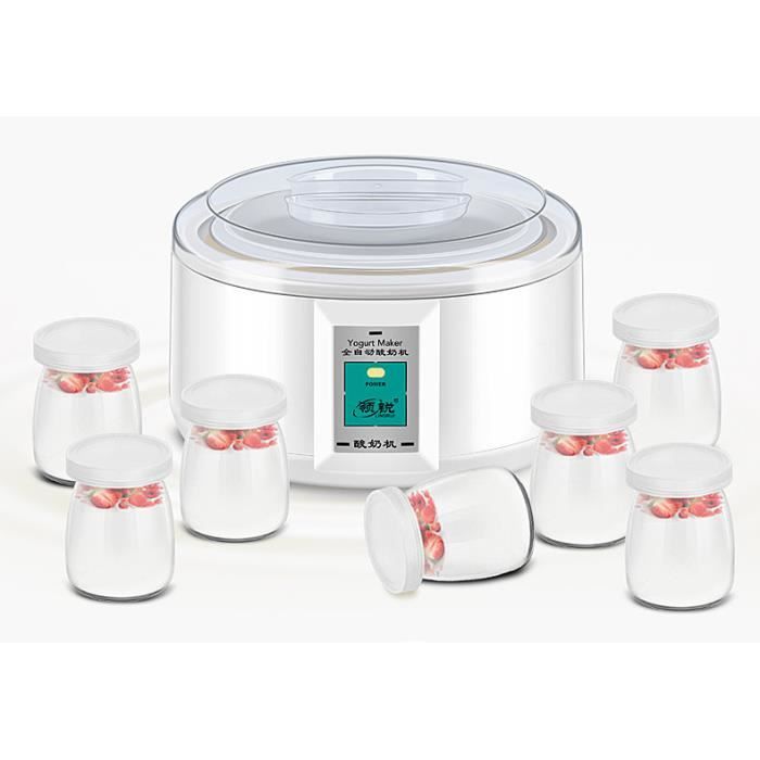 Yaourtière Électrique,7 Pots Yaourt à Boire Fromage Frais Crème Dessert