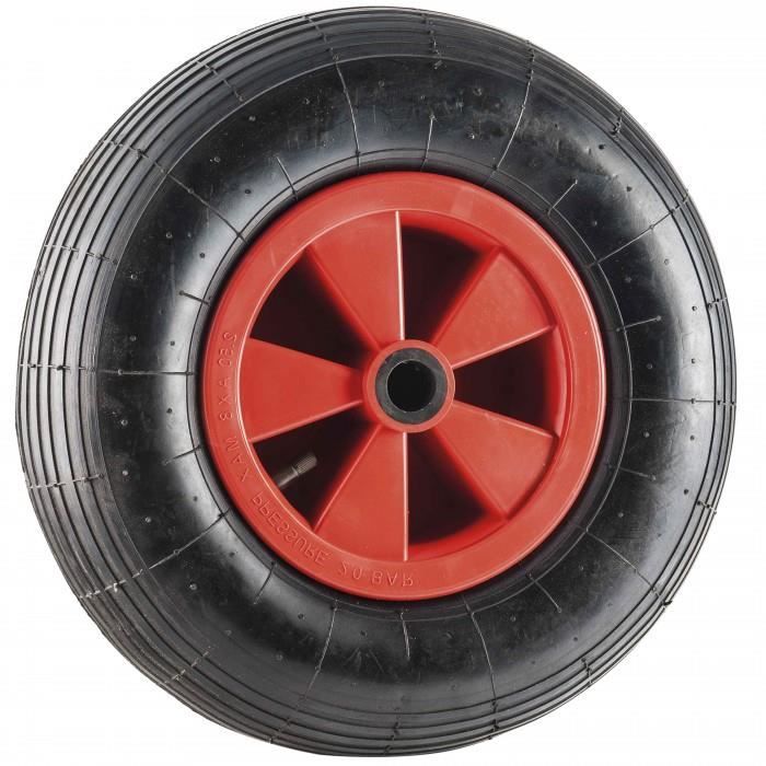 Roue gonflable.Roue de diametre 400 x 105 mm avec roulement a rouleaux cylindriques.Diametre de l'axe 25mm.