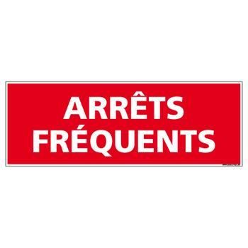 Arrêts Fréquents - Adhésif Rétroréfléchissant Magnétique - Dimensions 500x150 mm - Rouge