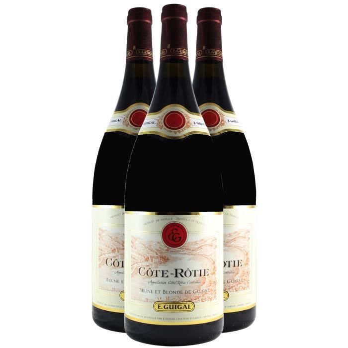 Côte Rôtie Brune et Blonde MAGNUM Rouge 2019 - Lot de 3x150cl - Maison Guigal - Vin AOC Rouge de la Vallée du Rhône