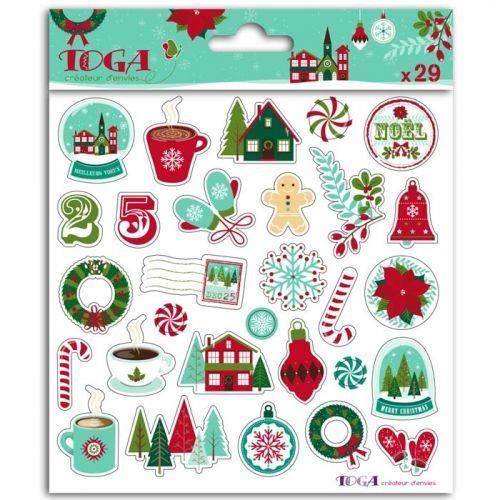 Autocollants puffy Noël La série Joyeux Noël de Toga vous permettra de customiser vos créations ou vos plus beaux souvenirs avec