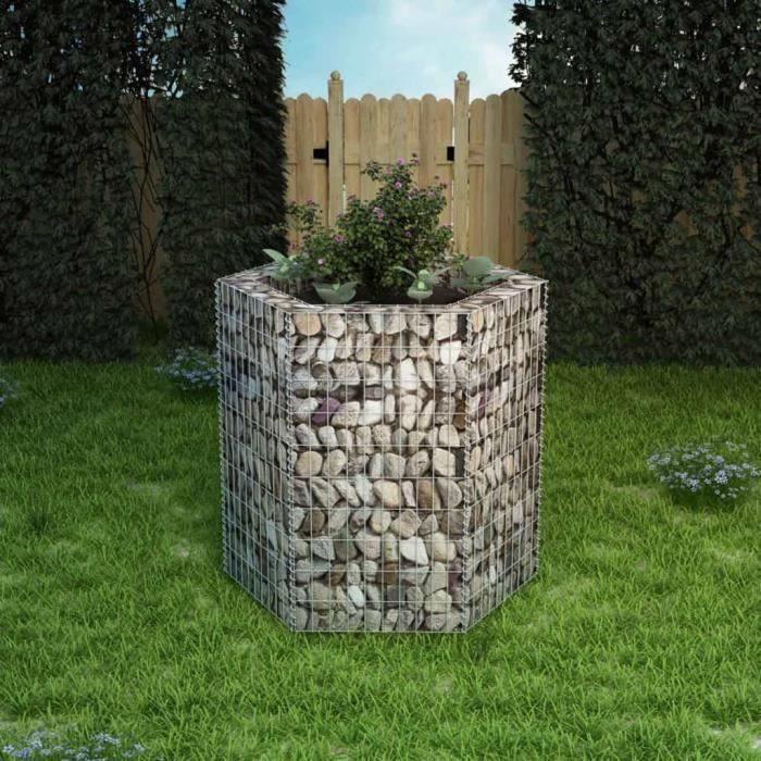 ZO5098Haute qualité- Jardinière à gabion Professionnel Décor - Bac Jardinière Potagère Balcon Terrasse - Mur en gabion Cage à Pierre