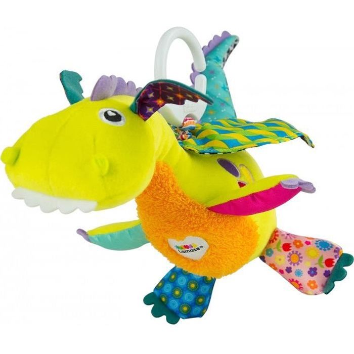 Tomy Lamaze - Peluche Bébé Flip Le Dragon L27565, Peluche D'Activités À Clip Pour Berceau Ou Poussette, Jeu D'Éveil Bébé, Jouet Éduc