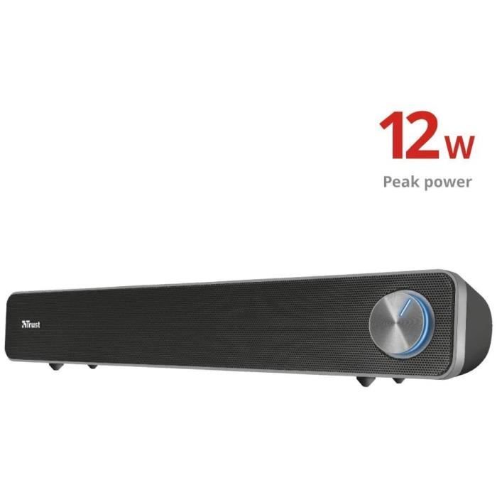 ENCEINTES ORDINATEUR Trust Arys Enceinte PC Barre de Son pour Ordinateur et TV (12 Watt, Alimentation USB) - Noir67