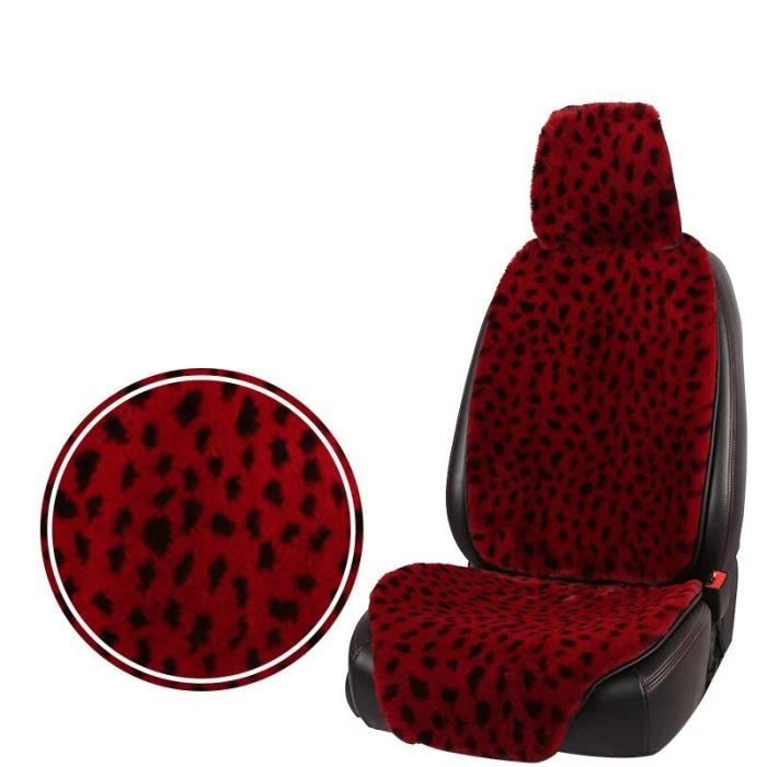 Housses de siège universelles pour véhicule, couvre siège, en fourrure, pour l'hiver, couvre siège, 1 seat red