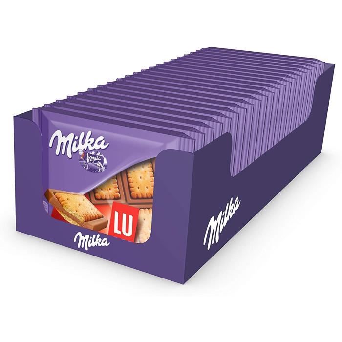 Milka - Mini tablettes chocolat au lait et au biscuit LU-Pack de 20 mini tablettes (35g)