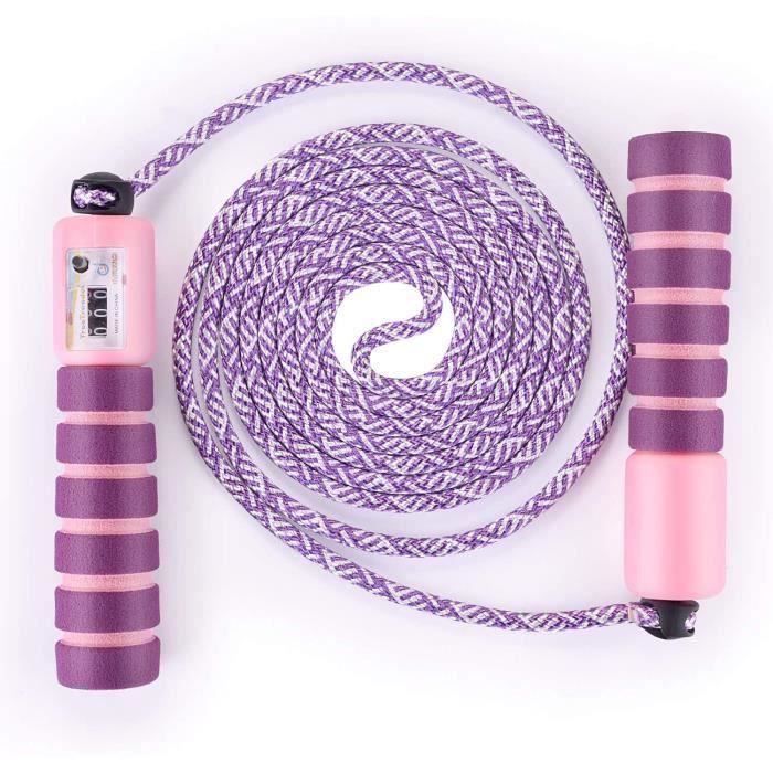 Corde à Sauter Speed Rope pour Enfant Compteur intégré Réglable,Crossfit Fitness Boxe, MMA, Gym Brûler des Calories,