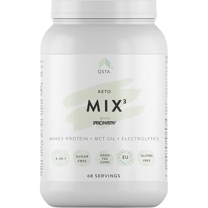 Keto Pro Fit MIX 3-en-1 (68 PORTIONS) - Substitut de repas, Proteine pour maigrir, Repas minceur, Whey Protéine Hydrolysée + MCT Oil