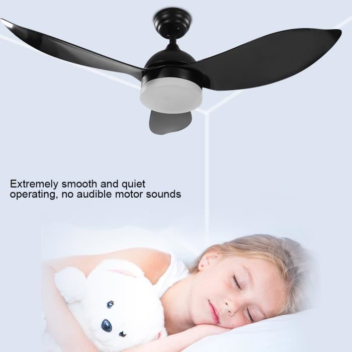 48 po Universal Ventilateur De Plafond Lampe Sans Fil avec télécommande (noir) -JID