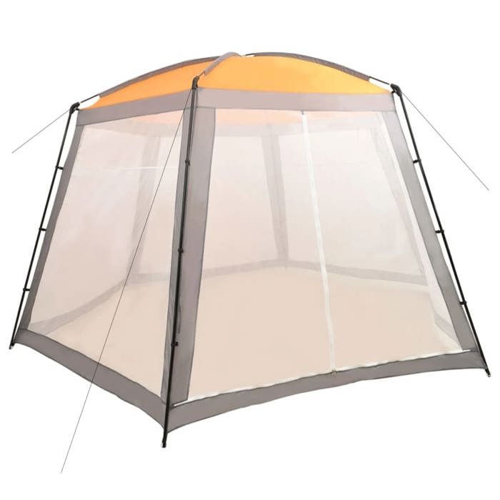 Tissu pour tente de piscine Gris Tissu avec revêtement PA, acier 500x433x250 cm Résistant aux UV et à l'eau
