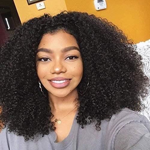 BLISSHAIR 16 Pouces Bresilienne Lace Wig Perruque Kinky Afro Curl Perruques Cheveux Wig Human Curly Kinky Human Hair Natural 405