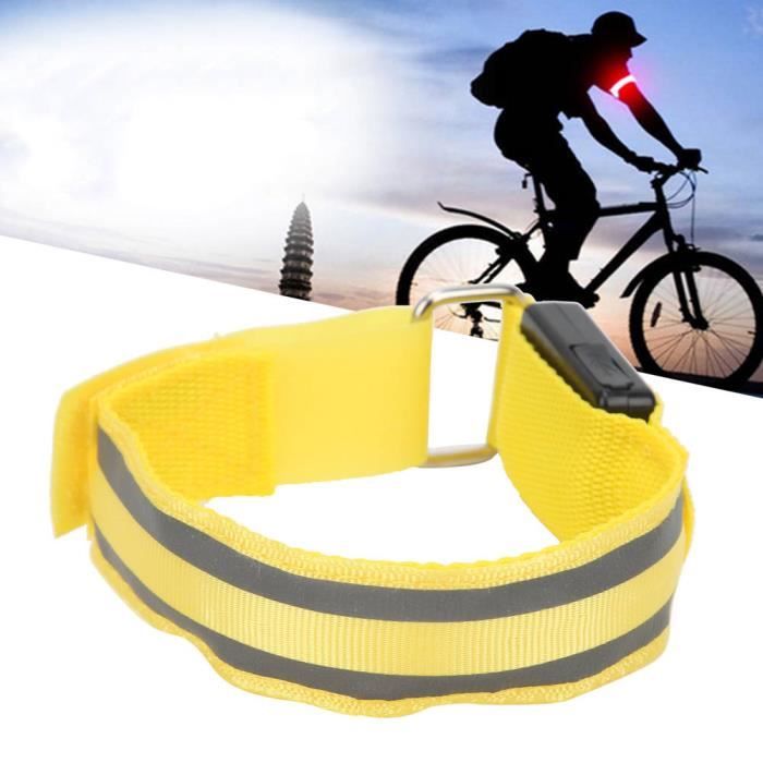 Brassard réfléchissant Brassard de Lumière LED Réfléchissant Bracelet Lumineux à Deux Bandes Lumineuses pour Course de QI049