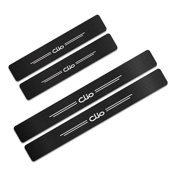 Clio -Autocollants de protection pour seuil de porte de voiture, en Fiber de carbone, pour Renault Duster, 4 pièces-ensemble