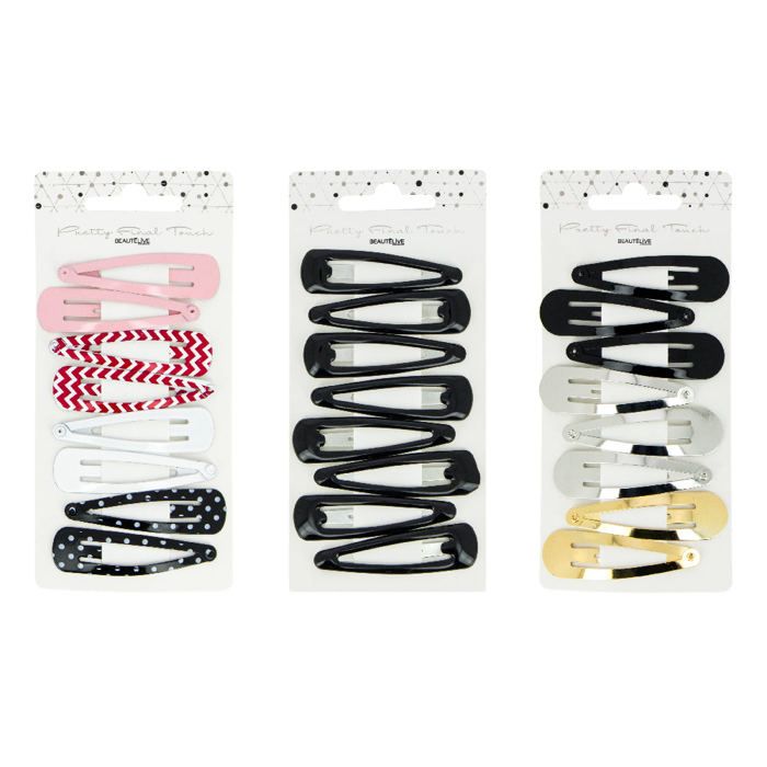 Barrettes à cheveux clic clac en modèle moyen x8