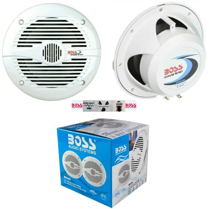 2 BOSS AUDIO MR50W haut-parleurs marins 2 voies 5,25- 13,50 cm 135 mm 75 watts rms 150 watts max bateau piscine étanche, par paire