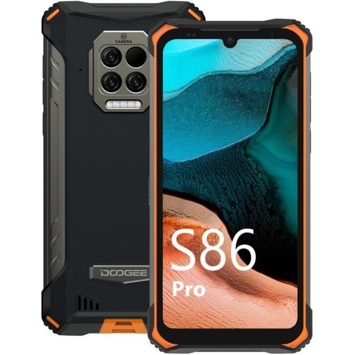 Smartphone DOOGEE S86 Pro Thermomètre infrarouge 8Go 128Go IP68 Étanche 8500mAh Batterie Écran 6.1\