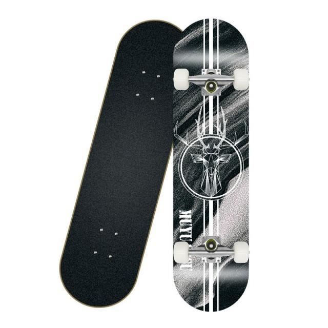 EGSII 80cm Skateboard Adulte Longboard Planche à Roulettes Cerf