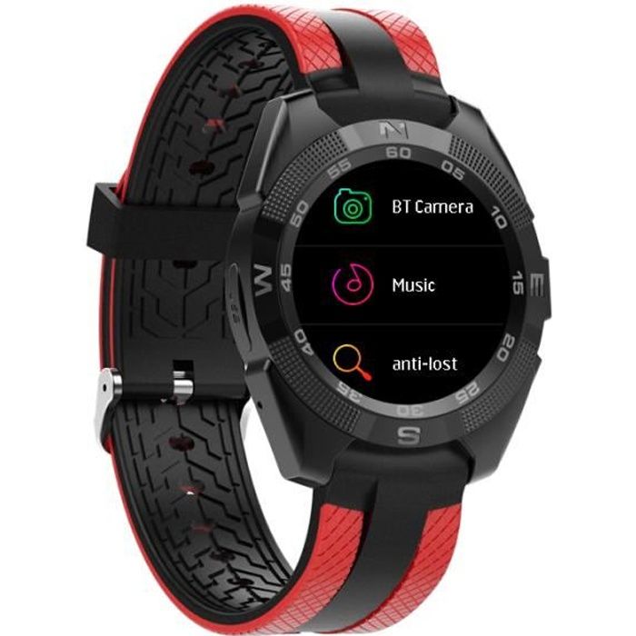 Montre Connectée Sport Imperméable - Bluetooth Smart Watch Cardiofréquencemètres 1.55in Écran HD IPS - Rouge