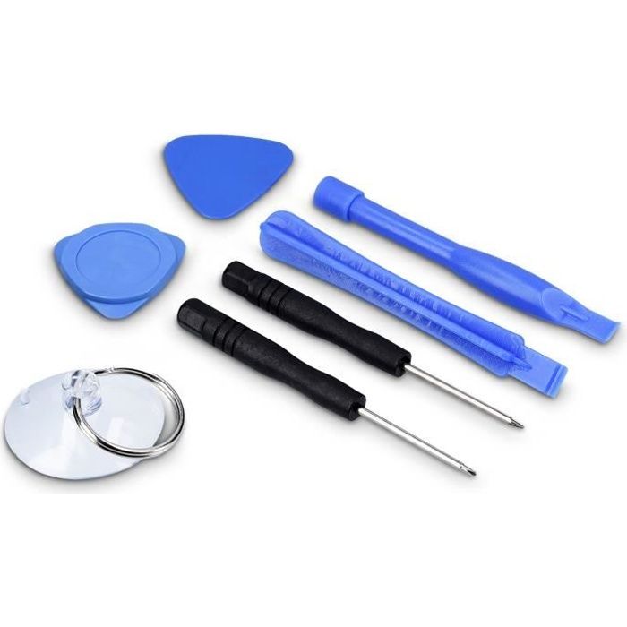 kwmobile Réparation téléphone portable - Kit réparation smartphone 7 outils - Set tournevis démontage tablette ordinateur montre app