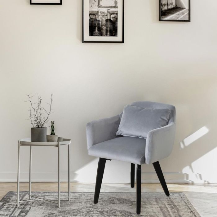 Lot de 20 chaises - fauteuils Gybson Velours Argent