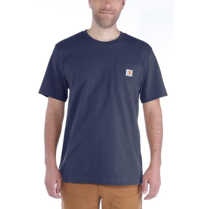 Carhartt T-Shirt de Travail Homme à Poches Col Rond Manche Courte