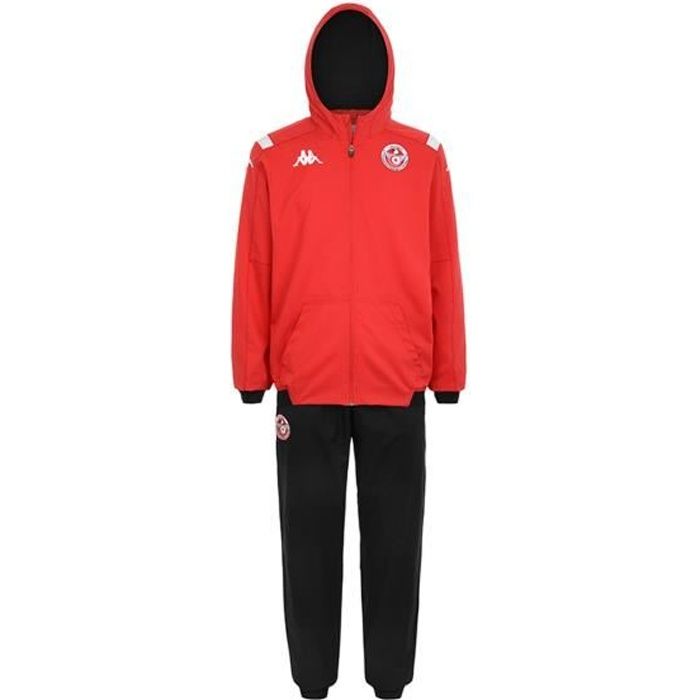 Survêtement Entraînement Tunisie Rouge/Noir 100 % Polyester
