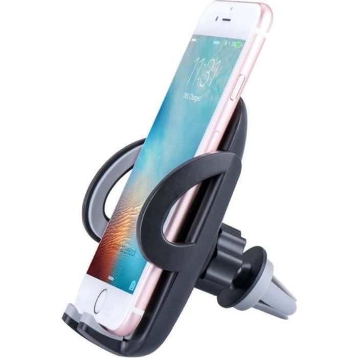 Universel 360° Support Téléphone GPS Voiture Air Vent Aération Grille Mount Pour iPhone Samsung Smartphone Gris